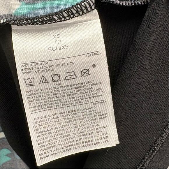 Banana Republic Dress, Black, Yellow, White, and Green Patterned Shift, Size XS - Picture 7 of 7